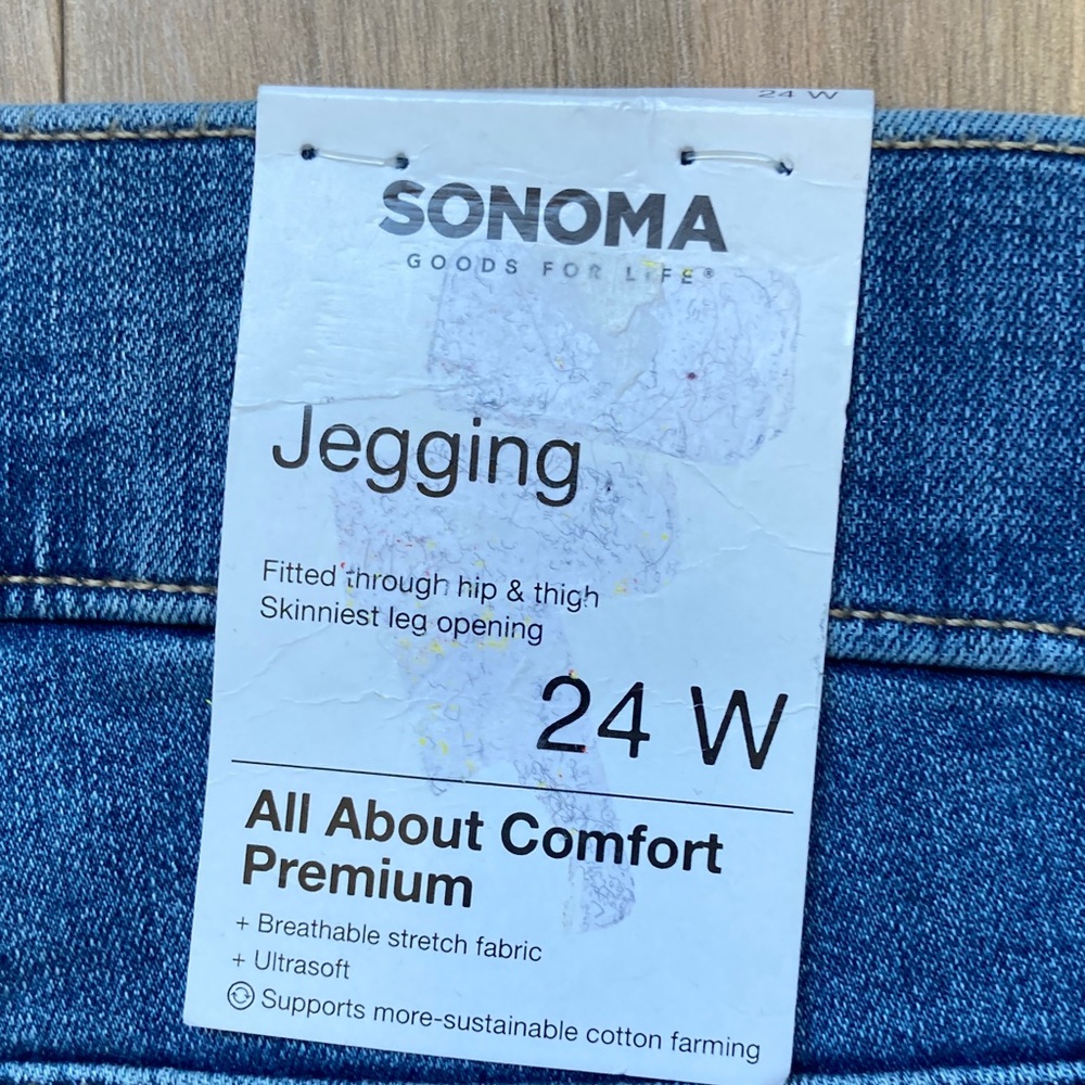 Sonoma jegging pull on faux patch print breathable stretch fabric 24W - Picture 4 of 15